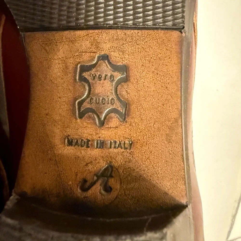 VTG AMALFI  Ginger Tan Ankle Boots Leather Outside, Inside, Sole US 8.5 ITALY - Picture 6 of 8